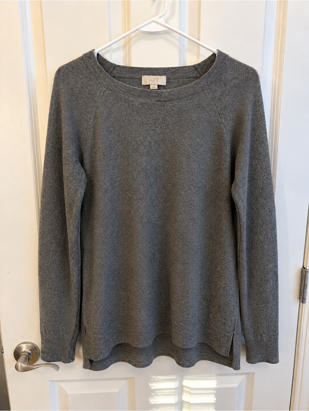 LOFT Charcoal Gray Crewneck Sweater